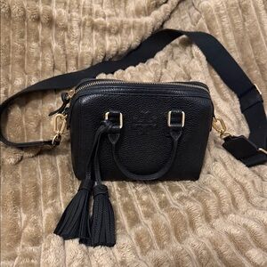 Tory Burch Black Crossbody Bag with Gold Accents
